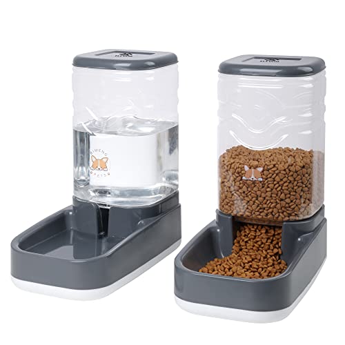 Elevon Automatischer Futterspender für Katzen, Schwerkraftfutter und Wasserspender, Schüssel-Set für kleine, mittelgroße Hunde, Tiere, Futterspender, Aufbewahrungsfutter, 3,8 l großes Elevon Automatischer Futterspender für Katzen, Schwerkraftfutter und Wasserspender, Schüssel-Set für kleine, mittelgroße Hunde, Tiere, Futterspender, Aufbewahrungsfutter, 3,8 l großes von ELEVON