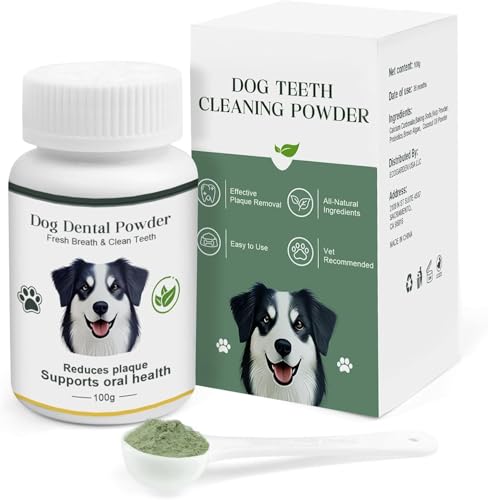 Hundezahnreinigungspulver, 100 g, bekämpft Plaque und Zahnstein, erfrischt den Atem, natürliche Inhaltsstoffe für Hunde aller Rassen und Altersgruppen, einfach zu verwendendes Hundezahnpulver Hundezahnreinigungspulver, 100 g, bekämpft Plaque und Zahnstein, erfrischt den Atem, natürliche Inhaltsstoffe für Hunde aller Rassen und Altersgruppen, einfach zu verwendendes Hundezahnpulver von ELEVTC