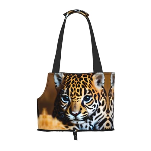 Hundetragetasche, belüftet, Hundetragetasche, Welpe, Katze, Reisezubehör, niedlicher Jaguar-Aufdruck von ELFcat