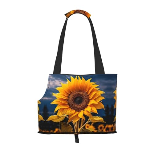 Hundetragetasche für Hunde, belüftet, für Welpen, Katzen, Reisezubehör, schönes Sonnenblumen-Motiv von ELFcat