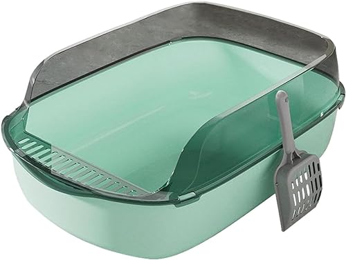 Cat Litter Tray, semi-Closed Litter Tray, extra Large Litter Tray, high Fence, Removable, Thickened cat Toilet, with Litter Shovel, Accessories for Cats Cat Litter Tray, semi-Closed Litter Tray, extra Large Litter Tray, high Fence, Removable, Thickened cat Toilet, with Litter Shovel, Accessories for Cats von ELGADO