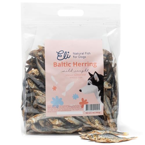 Eli Hering für Hunde – Proteinreicher Snack aus ganzen Fischen, reich an Omega-3, getreidefrei, luftgetrocknet – 910 g Eli Hering für Hunde – Proteinreicher Snack aus ganzen Fischen, reich an Omega-3, getreidefrei, luftgetrocknet – 910 g von ELI