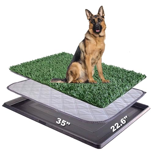 Hundegras-Pad mit Tablett – für drinnen und draußen, Kunstrasenmatte für Welpen, tragbare Hundetoilette für Balkon/Terrasse, waschbar, wiederverwendbar, Urinierunterlage und Kunstrasen für Hunde, 89,9 Hundegras-Pad mit Tablett – für drinnen und draußen, Kunstrasenmatte für Welpen, tragbare Hundetoilette für Balkon/Terrasse, waschbar, wiederverwendbar, Urinierunterlage und Kunstrasen für Hunde, 89,9 von ELLOTY