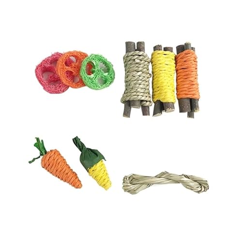 ELMAIN Hamster-Spielzeug, 9-teiliges Set, Hasen-Kauspielzeug, Hamster, Spielspielzeug für Meerschweinchen, Kaninchen, Eichhörnchen, Rennmäuse ELMAIN Hamster-Spielzeug, 9-teiliges Set, Hasen-Kauspielzeug, Hamster, Spielspielzeug für Meerschweinchen, Kaninchen, Eichhörnchen, Rennmäuse von ELMAIN