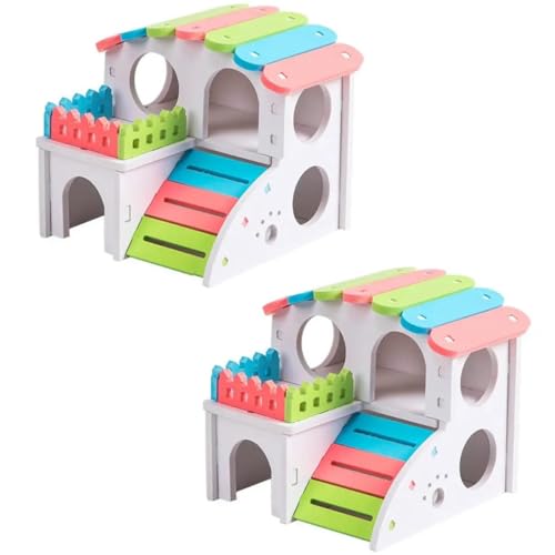 ELMAIN Hamster-Spielzeug, Versteck für Haustiere, Spielspielzeug, Hamster-Spielzeug, einfache Reinigung, Hamsterversteck, 2 Stück von ELMAIN