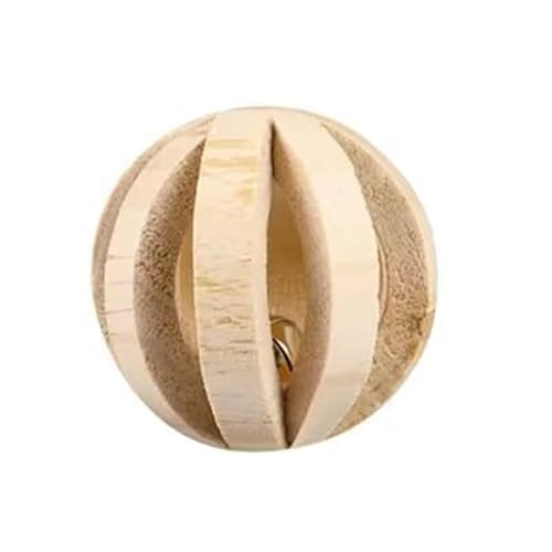 ELMAIN Hamster Spielzeug 1Pcs Nette Kaninchen Roller Spielzeug Natürliche Holz Kiefer Hanteln Einrad Glocke Kauspielzeug 02 von ELMAIN