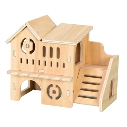 ELMAIN Hamster Spielzeug 1Pcs Stabile Zwerg Nest Hamster Haus Haustier Spielzeug Massivholz Hamster Lustiges Spielhaus Spielzeug C von ELMAIN