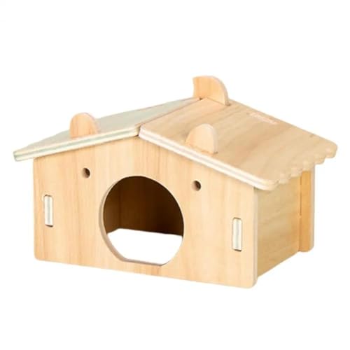 ELMAIN Hamster Spielzeug 1Pcs Stabile Zwerg Nest Hamster Haus Haustier Spielzeug Massivholz Hamster Lustiges Spielhaus Spielzeug L von ELMAIN