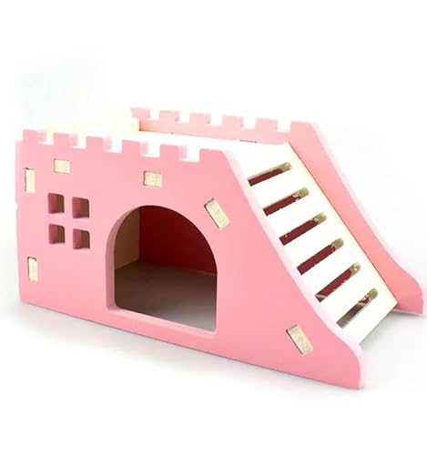 ELMAIN Hamster Spielzeug 2 Stück Holz Haustier Liefert Kleintier Hamster Nest Haustier Igel Schloss Spielzeug Beobachtung Plattform Rosa ELMAIN Hamster Spielzeug 2 Stück Holz Haustier Liefert Kleintier Hamster Nest Haustier Igel Schloss Spielzeug Beobachtung Plattform Rosa von ELMAIN