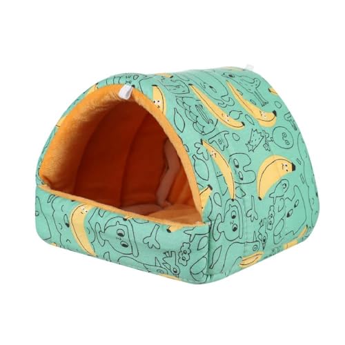 ELMAIN Hamster Spielzeug 2 Stück buntes Hamster Eichhörnchen Mini Kaninchenhaus Kleintier Schlafbett Meerschweinchen Nest B1 L von ELMAIN