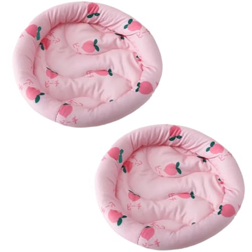 ELMAIN Hamster Toys 2 Stück Sommer Eiskühlung Kleine Haustiermatte Hamsternest Weich Warm Plüsch Meerschweinchen Bett Kissen Matte Rosa S von ELMAIN