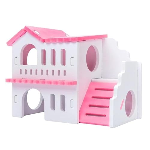 ELMAIN Hamsterspielzeug, 1 x Hamsterhaus, Nisthaus, Kleintiere, farbige Spielhütte, Villa, Kauspielzeug B von ELMAIN