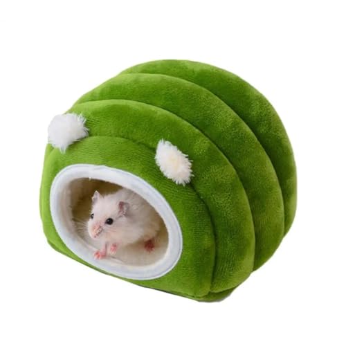 ELMAIN Hamsterspielzeug, 2 Stück, Hamsterhaus, Tierkissen, Nest für kleine Haustiere, einfarbig, winddicht, dickes Plüschnest, Grün von ELMAIN