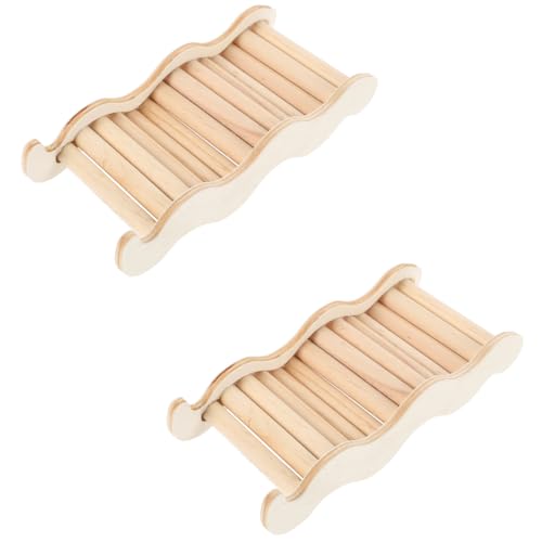 ELMAIN Hamsterspielzeug Hamster Leiter Haustier Holz Spielzeug Tiere Klettern Kauspielzeug Kleine Brücke Für Igel 2Pcs von ELMAIN