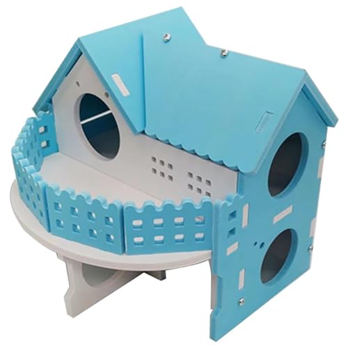 ELMAIN Hamsterspielzeug für Hamster, Kunststoff, 2-lagig, Versteck für Kleintiere, Blau von ELMAIN