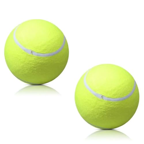 ELMAIN Hundespielzeug, 24 cm, riesiger Tennisball für Hunde, Kauspielzeug, interaktives Spielzeug, aufblasbarer Tennisball, Outdoor-Hundespielzeug, 2 Stück von ELMAIN
