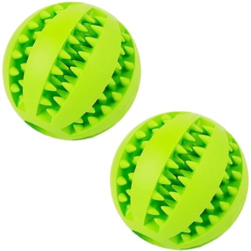 ELMAIN Hundespielzeug, Gummi-Hundeball, Haustierspielzeug für Welpen, große Hunde, Zahnreinigung, Snackball, Spielzeug für Haustierprodukte, 2 Stück, grün, 5 cm ELMAIN Hundespielzeug, Gummi-Hundeball, Haustierspielzeug für Welpen, große Hunde, Zahnreinigung, Snackball, Spielzeug für Haustierprodukte, 2 Stück, grün, 5 cm von ELMAIN