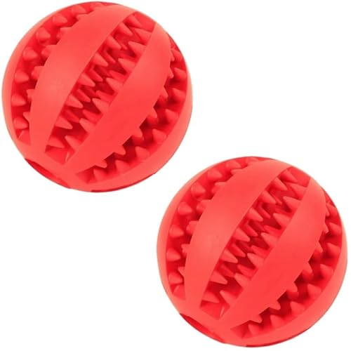ELMAIN Hundespielzeug, Gummi-Hundeball, Haustierspielzeug für Welpen, große Hunde, Zahnreinigung, Snackball, Spielzeug für Haustierprodukte, 2 Stück, rot, 6 cm ELMAIN Hundespielzeug, Gummi-Hundeball, Haustierspielzeug für Welpen, große Hunde, Zahnreinigung, Snackball, Spielzeug für Haustierprodukte, 2 Stück, rot, 6 cm von ELMAIN
