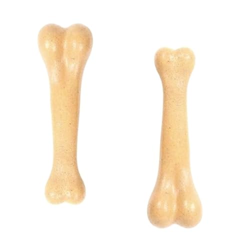 ELMAIN Hundespielzeug, Knochen-Kauspielzeug, nahezu unzerstörbar, Anti-Bissspielzeug für kleine, mittelgroße und große Hunde, Kauspielzeug, 2 Stück, Gelb, 12 cm ELMAIN Hundespielzeug, Knochen-Kauspielzeug, nahezu unzerstörbar, Anti-Bissspielzeug für kleine, mittelgroße und große Hunde, Kauspielzeug, 2 Stück, Gelb, 12 cm von ELMAIN