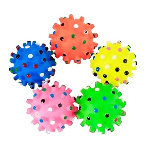 ELMAIN Hundespielzeug, langlebig, Welpen-Trainingsball, Dekompressionsform, quietschend, interaktives Training, Haustierball, Spielzeug, 5 Stück, zufällig ELMAIN Hundespielzeug, langlebig, Welpen-Trainingsball, Dekompressionsform, quietschend, interaktives Training, Haustierball, Spielzeug, 5 Stück, zufällig von ELMAIN