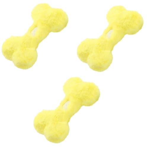 ELMAIN Hundespielzeug, niedliches Knochen-Plüsch-Gesangs-Hundespielzeug mit Bb namens Zähneknirschen, bissfest, interaktives Spielzeug, 3 Stück, Gelb ELMAIN Hundespielzeug, niedliches Knochen-Plüsch-Gesangs-Hundespielzeug mit Bb namens Zähneknirschen, bissfest, interaktives Spielzeug, 3 Stück, Gelb von ELMAIN