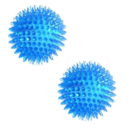 ELMAIN Hundespielzeug für Katzen, Welpen, klingendes Spielzeug, quietschende Zahnreinigung, Ballpet Zähne, Kauspielzeug, Dornenbälle, 2 Stück, blau, 6,5 cm ELMAIN Hundespielzeug für Katzen, Welpen, klingendes Spielzeug, quietschende Zahnreinigung, Ballpet Zähne, Kauspielzeug, Dornenbälle, 2 Stück, blau, 6,5 cm von ELMAIN