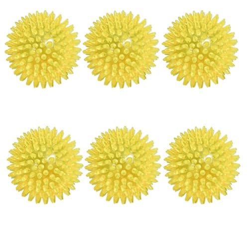 ELMAIN Hundespielzeug für Katzen, Welpen, klingendes Spielzeug, quietschender Zahnreinigungsball, Training, Haustierzähne, Kauspielzeug, Dornbälle, 6 Stück, Gelb, 6,5 cm ELMAIN Hundespielzeug für Katzen, Welpen, klingendes Spielzeug, quietschender Zahnreinigungsball, Training, Haustierzähne, Kauspielzeug, Dornbälle, 6 Stück, Gelb, 6,5 cm von ELMAIN