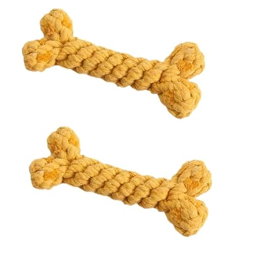 ELMAIN Hundespielzeug für kleine und große Hunde, Knochenform, Baumwolle, zum Zahnen, Kauen, beißfest, Spielzeug, Haustierbedarf, 2 Stück, 06 von ELMAIN