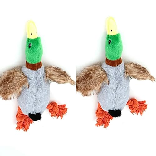 ELMAIN Hundespielzeug mit Geräuschen, quietschendes Tier, Plüschspielzeug, Zahnreinigung, Kau-Seil, Spielzeug, 2 Stück, B ELMAIN Hundespielzeug mit Geräuschen, quietschendes Tier, Plüschspielzeug, Zahnreinigung, Kau-Seil, Spielzeug, 2 Stück, B von ELMAIN