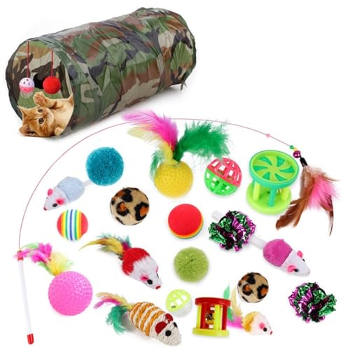 ELMAIN Katze Spielzeug Maus Form Bälle Faltbare Katze Spiel Tunnel Katze Stick Liefert Simulation Fisch Katze Zubehör 1Set K ELMAIN Katze Spielzeug Maus Form Bälle Faltbare Katze Spiel Tunnel Katze Stick Liefert Simulation Fisch Katze Zubehör 1Set K von ELMAIN