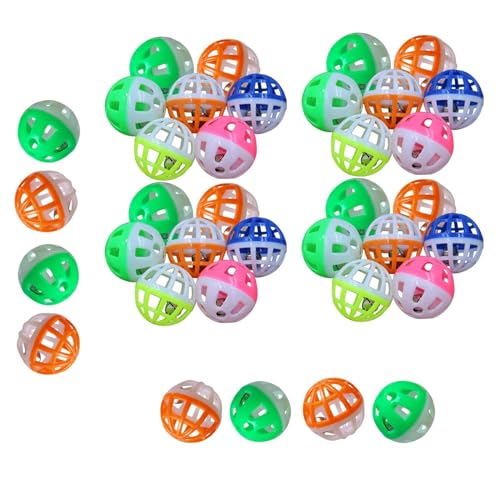 ELMAIN Katzenspielzeug 4 cm Kunststoff Katze Kätzchen Spielbälle Mit Glöckchen Pounce Chase Rassel Spielzeug Katze Liefert 36Pcs ELMAIN Katzenspielzeug 4 cm Kunststoff Katze Kätzchen Spielbälle Mit Glöckchen Pounce Chase Rassel Spielzeug Katze Liefert 36Pcs von ELMAIN