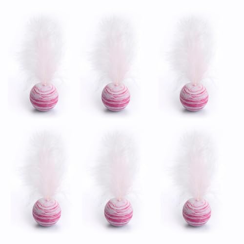 ELMAIN Katzenspielzeug Ball Federspielzeug Stern Ball Plus Feder Schaum Ball Werfen Spielzeug Interaktives Plüschtiere Kätzchen Spielzeug 6Pcs Rosa ELMAIN Katzenspielzeug Ball Federspielzeug Stern Ball Plus Feder Schaum Ball Werfen Spielzeug Interaktives Plüschtiere Kätzchen Spielzeug 6Pcs Rosa von ELMAIN