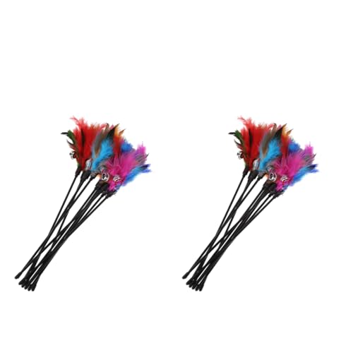 ELMAIN Katzenspielzeug Federstab Kätzchen Katze Necken Feder Interaktives Stick Spielzeug Draht Chaser Zauberstab Spielzeug-Set zufällige Farbe 10 Stück ELMAIN Katzenspielzeug Federstab Kätzchen Katze Necken Feder Interaktives Stick Spielzeug Draht Chaser Zauberstab Spielzeug-Set zufällige Farbe 10 Stück von ELMAIN