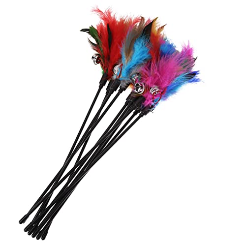 ELMAIN Katzenspielzeug Federstab Kätzchen Katze Necken Feder Interaktives Stick Spielzeug Draht Chaser Zauberstab Spielzeug-Set zufällige Farbe 5 Stück ELMAIN Katzenspielzeug Federstab Kätzchen Katze Necken Feder Interaktives Stick Spielzeug Draht Chaser Zauberstab Spielzeug-Set zufällige Farbe 5 Stück von ELMAIN