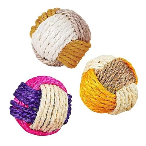 ELMAIN Katzenspielzeug Katze Sisal Ball Bunte Katze Ball Spielzeug Katze Rollen Sisal Ball Spielzeug Haustiere Geschenk Zufällige Farbe 3 Stück ELMAIN Katzenspielzeug Katze Sisal Ball Bunte Katze Ball Spielzeug Katze Rollen Sisal Ball Spielzeug Haustiere Geschenk Zufällige Farbe 3 Stück von ELMAIN