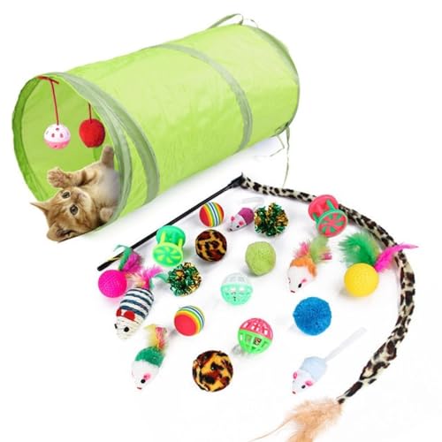ELMAIN Katzenspielzeug Maus Form Bälle Faltbare Katze Spiel Tunnel Katze Stick Liefert Simulation Fisch Katze Zubehör 1Set A ELMAIN Katzenspielzeug Maus Form Bälle Faltbare Katze Spiel Tunnel Katze Stick Liefert Simulation Fisch Katze Zubehör 1Set A von ELMAIN