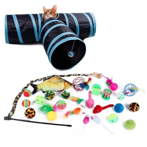 ELMAIN Katzenspielzeug Maus Form Bälle Faltbare Katze Spiel Tunnel Katze Stick Liefert Simulation Fisch Katze Zubehör 1Set E ELMAIN Katzenspielzeug Maus Form Bälle Faltbare Katze Spiel Tunnel Katze Stick Liefert Simulation Fisch Katze Zubehör 1Set E von ELMAIN
