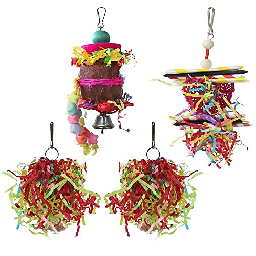 ELMAIN Vogelspielzeug, 4-teiliges Papageienspielzeug, kleines Vogel-Kauspielzeug, Papageienkäfig, Futtersuche zum Aufhängen, Spielzeug für Papageien, Vogelspielzeug ELMAIN Vogelspielzeug, 4-teiliges Papageienspielzeug, kleines Vogel-Kauspielzeug, Papageienkäfig, Futtersuche zum Aufhängen, Spielzeug für Papageien, Vogelspielzeug von ELMAIN