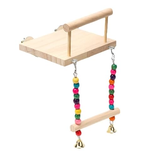 ELMAIN Vogelspielzeug, Vogelschaukel-Spielzeug, Holz, Papageienständer, Spielständer mit Kauperlen, Käfig, Spielplatz, 1 Stück B ELMAIN Vogelspielzeug, Vogelschaukel-Spielzeug, Holz, Papageienständer, Spielständer mit Kauperlen, Käfig, Spielplatz, 1 Stück B von ELMAIN