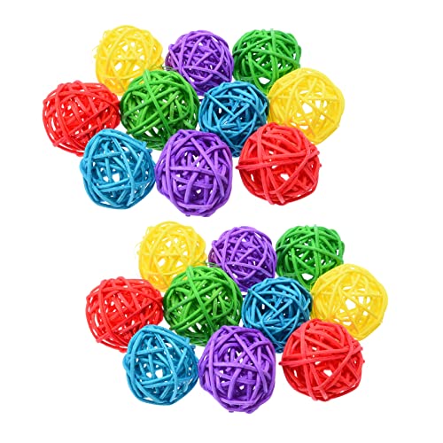 ELMAIN Vogelspielzeug in Primärfarbe für Papageien, Kauspielzeug, Ball, Haustier, Vogelfuß, Kratzspielzeug, Haustier-Kauspielzeug, 20 Stück ELMAIN Vogelspielzeug in Primärfarbe für Papageien, Kauspielzeug, Ball, Haustier, Vogelfuß, Kratzspielzeug, Haustier-Kauspielzeug, 20 Stück von ELMAIN