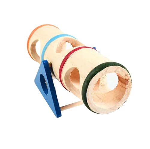 Hamster Spielzeug 1Pcs Holz Hamster Maus Tunnel Rohr Spielzeug Hamster Käfig Spielzeug Wippe Haustier Holz Home Ratte Spielzeug von ELMAIN