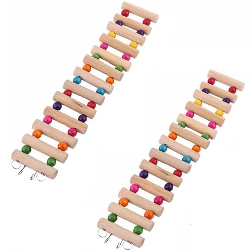 Hamster Spielzeug Holz Hamster Klettern Treppen Papagei Hamster Spielen Spielzeug Meerschweinchen Chinchilla Übung Spielzeug 2Pcs L von ELMAIN