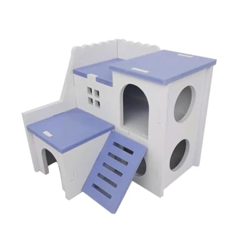 Hamsterspielzeug, 2 Stück Hamsterversteck Hütte mit Leiter, belüftet, doppellagig, Igel, Chinchilla, Violett von ELMAIN