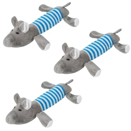 Hundespielzeug, quietschendes Plüschspielzeug für alle Hunde, Welpen, Haustier-Geräuschspielzeug, langlebiges Kauspielzeug für Backenzähne 3 Stück, Blau Hundespielzeug, quietschendes Plüschspielzeug für alle Hunde, Welpen, Haustier-Geräuschspielzeug, langlebiges Kauspielzeug für Backenzähne 3 Stück, Blau von ELMAIN
