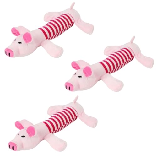 Hundespielzeug, quietschendes Plüschspielzeug für alle Hunde, Welpen, Haustier-Geräuschspielzeug, langlebiges Kauspielzeug für Backenzähne 3 Stück, Rosa Hundespielzeug, quietschendes Plüschspielzeug für alle Hunde, Welpen, Haustier-Geräuschspielzeug, langlebiges Kauspielzeug für Backenzähne 3 Stück, Rosa von ELMAIN