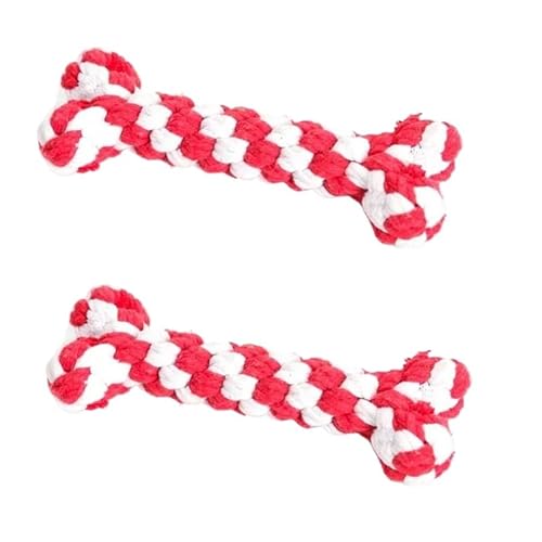 Hundespielzeug für kleine und große Hunde, Knochenform, Baumwolle, Haustier, Welpen, Zahnen, Kauen, bissfest, Spielzeug, Haustierbedarf, 2 Stück 03 von ELMAIN
