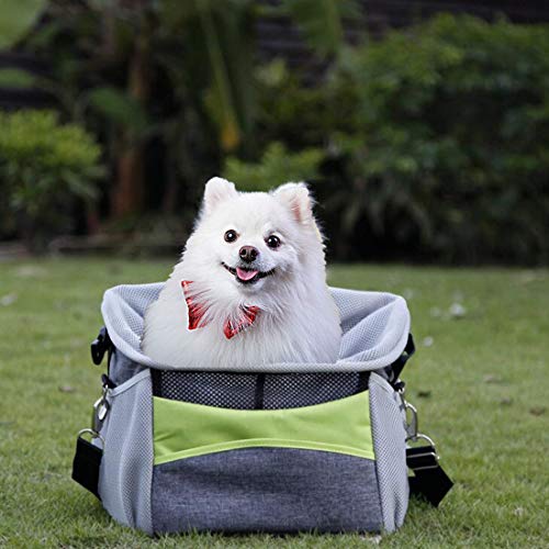 ELR Fahrradtasche für Hunde und Katzen, mit verstellbarem gepolstertem Schultergurt, für Haustiere, Hundefahrrad, Reisetasche, Einkaufstasche für alle Fahrräder (grau) von ELR