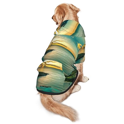 Hund Pullover Hawaiian Sonnenuntergang Druck Hund Kleidung Hund Hoodie Pet Kostüm Tragen Hoodies Winter Medium und Große Sweatshirt von ELRoal