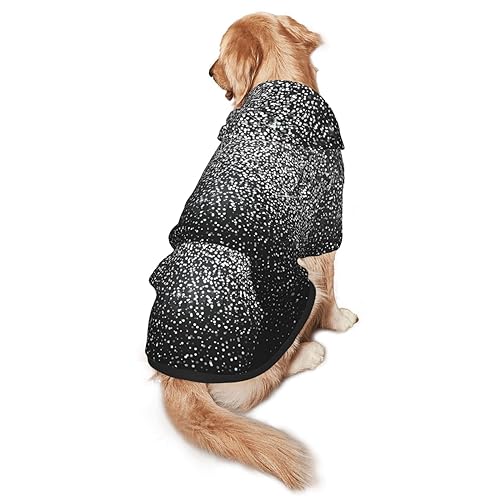 Hundepullover, glänzend, silberfarben, glitzernd, mit Kapuze, mit Taschen, geeignet für mittlere bis große Maßstäbe, elastische Bündchen von ELRoal