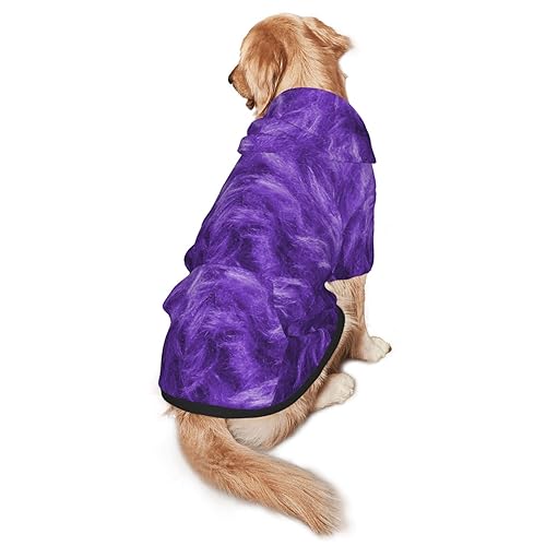 Hundepullover, violetter Druck, mit Kapuze, mit Taschen, geeignet für mittlere bis große Maßstäbe, elastische Bündchen von ELRoal